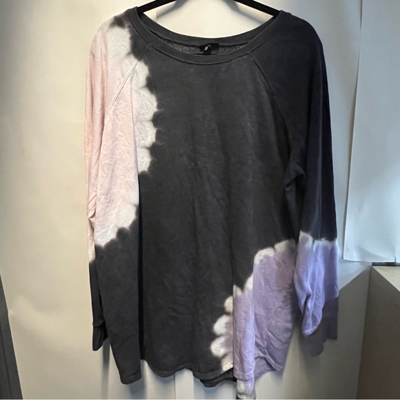 Torrid Tunic pullover Sweatshirt Cozy Fleece Tie Dye Black Pink Purple 2XL - Picture 5 of 10